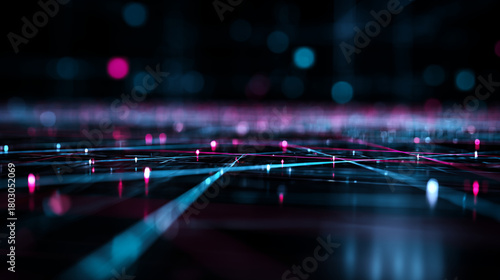 Abstract digital network illustrating complex data flow, interconnected systems, and the dynamic future of technology and advanced IT infrastructure