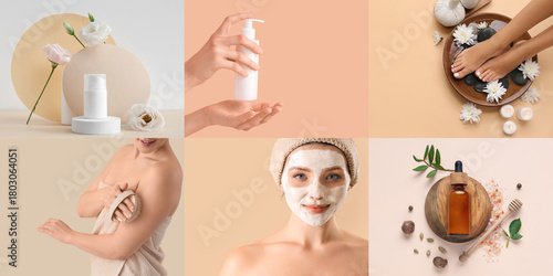 Collage of young women with...