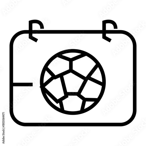 football calendar schedule outline icon vector