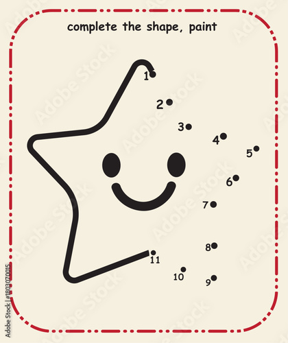 Simple Line Tracing Sheet for Kids  Prewriting and Fine Motor Practice, Complete the line