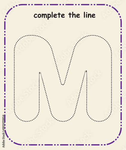 Simple Line Tracing Sheet for Kids – Prewriting and Fine Motor Practice, Complete the line