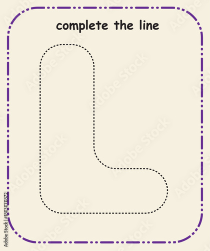 Simple Line Tracing Sheet for Kids – Prewriting and Fine Motor Practice, Complete the line