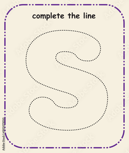Simple Line Tracing Sheet for Kids – Prewriting and Fine Motor Practice, Complete the line