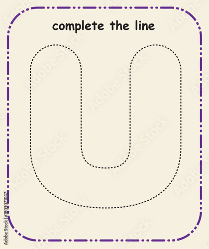 Simple Line Tracing Sheet for Kids – Prewriting and Fine Motor Practice, Complete the line