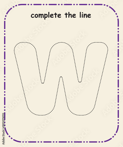 Simple Line Tracing Sheet for Kids – Prewriting and Fine Motor Practice, Complete the line