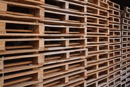 Stack of wooden pallets