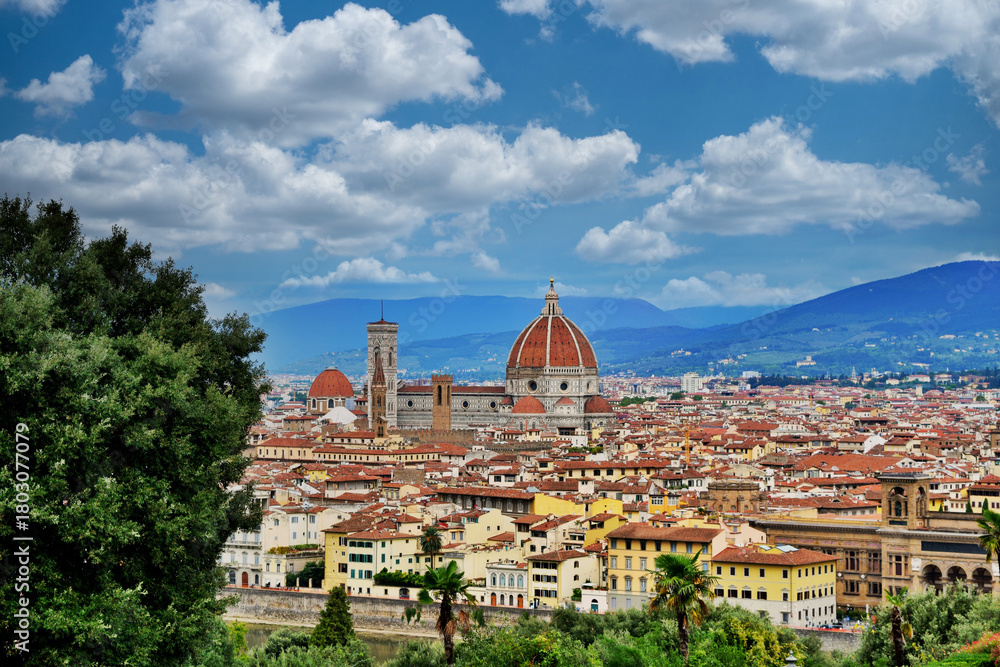 Fototapeta premium City view of Florence in Italy with the famous cathedral Duomo