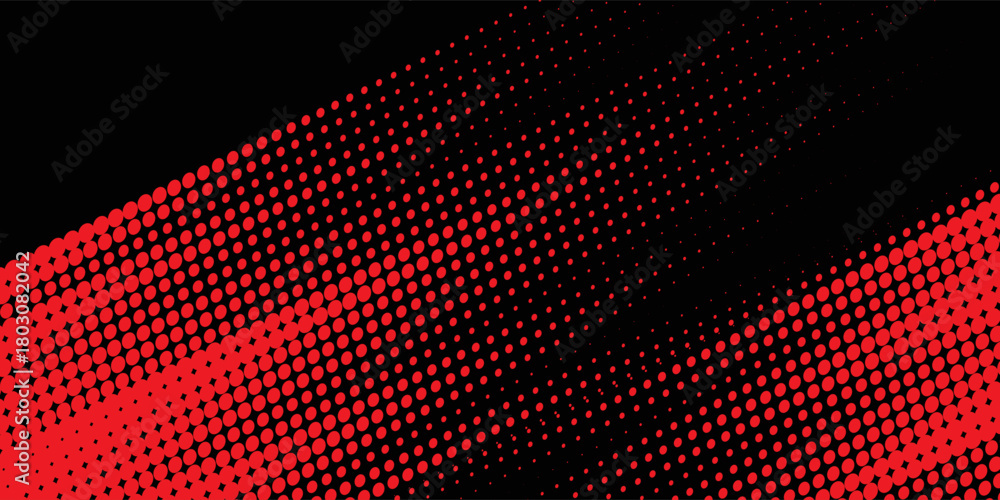 Naklejka premium Abstract speed line style blue halftone banner design template. Red and blue halftone dot pattern with grunge texture. Sporty style white and black dot pop art comic, Eps 10.