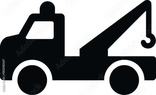 Tow Truck Icon Vector Illustration for Transportation and Emergency Services Design Elements and Technical Support Applications