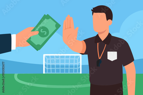 Corruption in Sports Illustration
