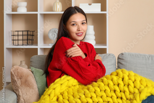 Beautiful young woman in re...