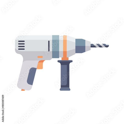 Electric Power Drill with Modern Compact Design for Construction and Home Use