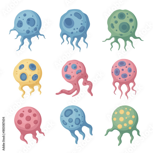 colorful virus cells