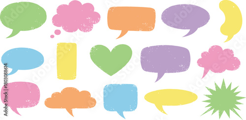 A versatile collection of hand-drawn comic book sound effects, speech bubbles, and expression symbols in a doodle sketch style