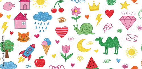 A diverse collection of palm tree illustrations, featuring various species with unique leaf structures and trunk forms, perfect for tropical landscapes and summer graphic design projects