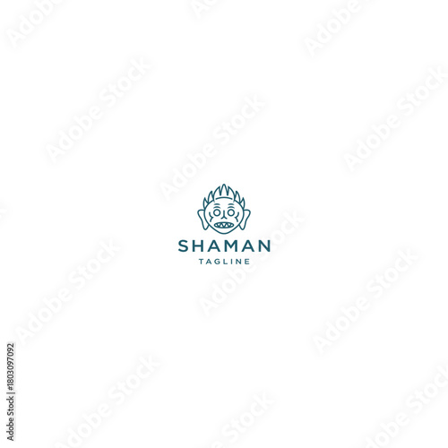 Mystical Shaman Symbol Logo Vector Design Template