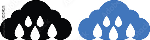 Cloud with rain drop vector icon