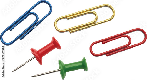 paper clips isolated on white background