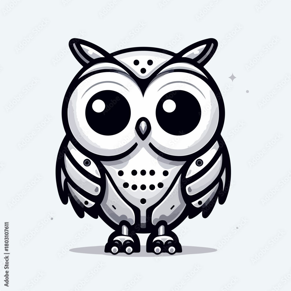 Obraz premium ai owl robot vector illustration