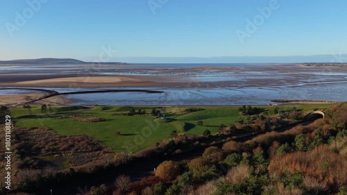 Aerial video at Sandy Water park Llanelli, Wales, UK3
