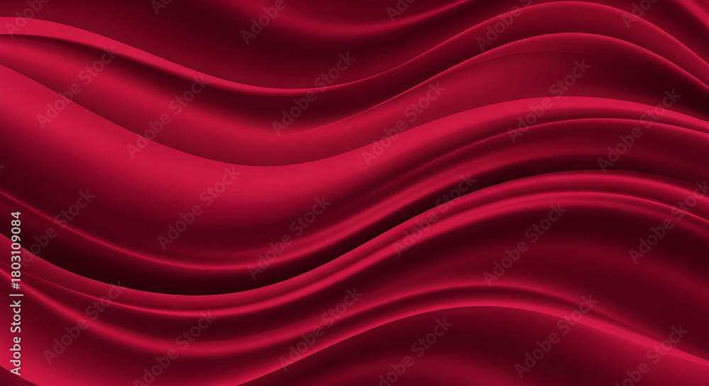 Obraz premium Flowing red abstract waves create a warm, modern, and energetic visual impression.
