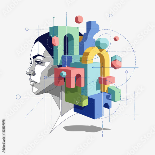 Conceptual illustration of the complex architecture of the human mind.