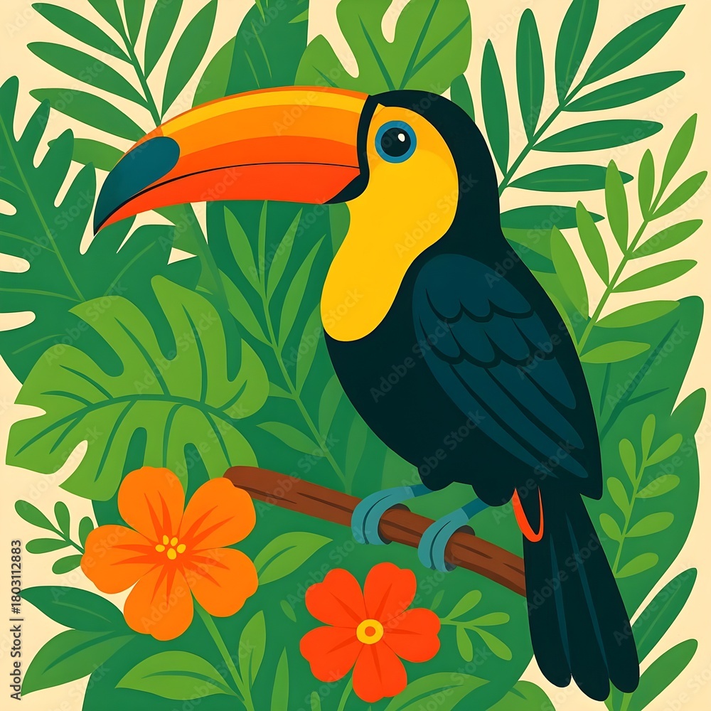 Obraz premium Toucan Bird vector Illustration