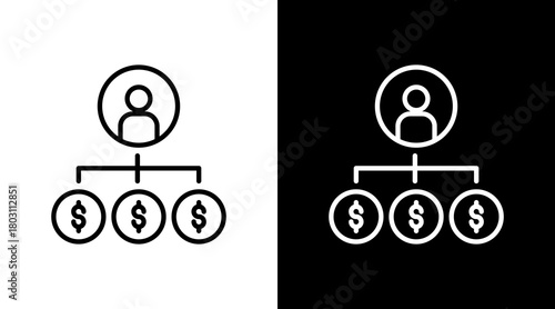 Skill Market Outline White Icon Set Design