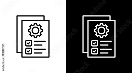 Job Listing Outline White Icon Set Design