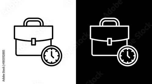 Instant Job Outline White Icon Set Design