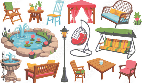 set of furniture icons