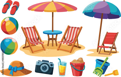 set of beach accessories