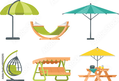 beach chairs and umbrella
