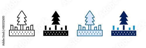 Deforestation Icon Set Multiple Style Collection