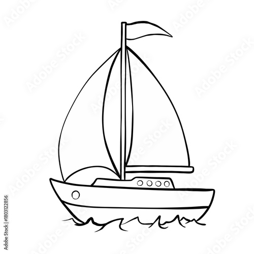 line doodle of sailboat