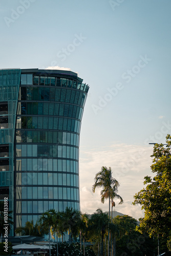 Modern Glass Tower at Golden Hour