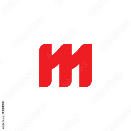 letter m one simple geometric abstract logo vector
