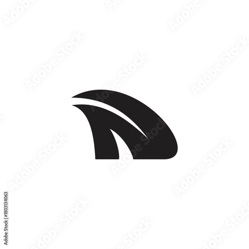 letter nd simple curves swoosh motion logo vector