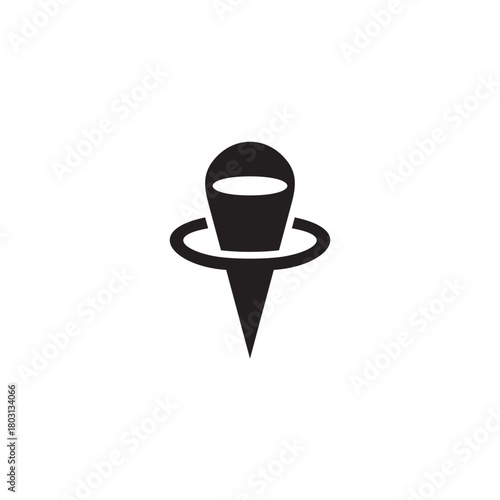 ninja pin location black simple logo vector