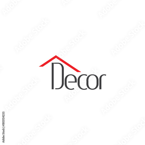 letter d home roof decor house logo vector