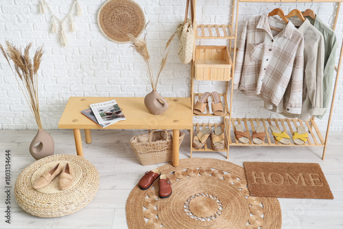 Interior of hallway with wo...