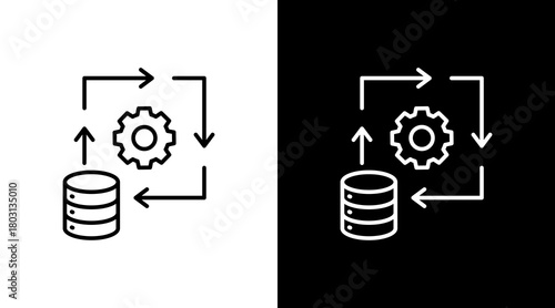 Data System  White Icon Set Design