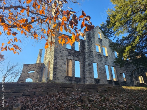 church in autumn