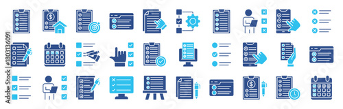 To do list color editable icon set collection . Contain icons related to checklist, plan, task, and more. Editable stroke. Vector illustration eps 10