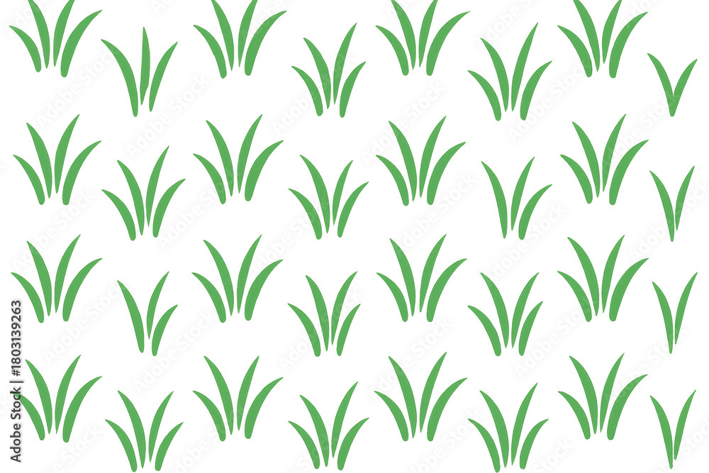 Fototapeta premium Green grass seamless pattern illustration for backgrounds and nature concepts, featuring transparent elements