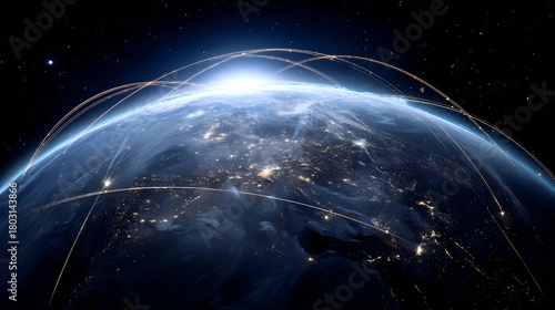 Global Connectivity, Space Network, Earth View
