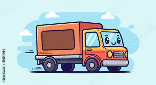 vector illustration of a cartoon truck