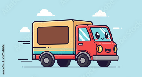vector illustration of a cartoon truck