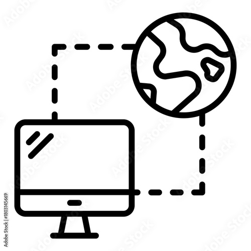 internet connection outline icon for remote access setup