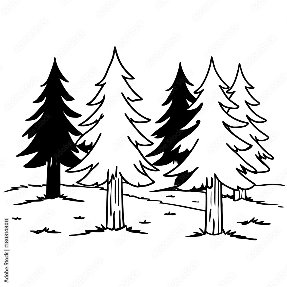 Obraz premium winter forest vector